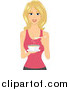 Vector of a Healthy Blond White Woman Eating Soup by BNP Design Studio