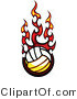 Vector of a Hot Volleyball on Fire by Chromaco