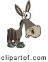 Vector of a Hurting Cartoon Donkey Pinned with 3 Tails on His Side by Toonaday