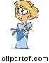 Vector of a Irritated Cartoon Princess Looking Back with a Grumpy Face and Arms Crossed by Toonaday