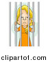 Vector of a Jailed Blond White Woman in Orange by BNP Design Studio