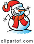 Vector of a Laughing Cartoon Snowman Waving by Zooco
