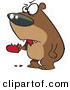 Vector of a Mad Cartoon Bear Eating a Valentine Love Heart by Toonaday