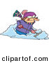 Vector of a Mad Cartoon Woman Shoveling Snow by Toonaday