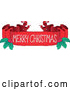 Vector of a Merry Christmas Blank Ribbon Banner with Holly by Visekart