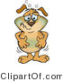 Vector of a Nauseated Sick Cartoon Dog Turning Green and Rubbing His Upset Stomach by Dennis Holmes Designs