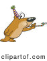 Vector of a New Year Cartoon Party Bear Blowing a Noise Maker by Toonaday