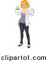 Vector of a Pinup White Female Chemist by BNP Design Studio