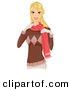 Vector of a Pretty Cartoon Girl Wearing Warm Winter Clothes by BNP Design Studio