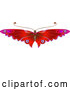 Vector of a Pretty Red Butterfly with Flower Decoration on the Wings by AtStockIllustration