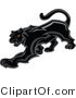 Vector of a Prowling Black Panther Mascot Preparing to Attack by Chromaco