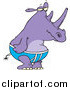 Vector of a Purple Rhinoceros in Underwear by Toonaday