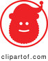 Vector of a Red Santa Silhouette Within a Red Circle by Zooco