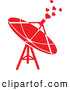 Vector of a Red Satellite Dish Emitting Love Hearts by Zooco