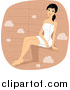 Vector of a Relaxed Woman Sitting in a Sauna by BNP Design Studio