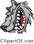 Vector of a Rival Cartoon Wolf Mascot Snarling and Growling by Chromaco