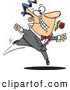 Vector of a Romantic Cartoon Man Dancing with a Red Rose by Toonaday
