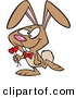 Vector of a Romantic Cartoon Valentine Rabbit Carrying Love Hearts by Toonaday