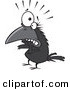 Vector of a Scared Cartoon Crow Biting Its Nails by Toonaday