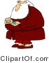 Vector of a Sick Cartoon Santa Taking Pills by Djart