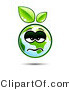 Vector of a Sick Earth Cartoon with Green Leaves Sprouting from Head by Beboy