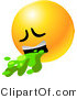 Vector of a Sick Emoticon Vomiting Green Liquid by Tonis Pan