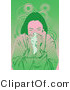 Vector of a Sick Girl Blowing Her Nose into a Tissue by Mayawizard101