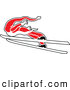 Vector of a Skiing Santa Leaping Through the Air by Zooco