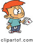 Vector of a Smiling Cartoon Boy Cheating in a Card Game by Toonaday