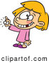 Vector of a Smiling Cartoon Girl with Missing Teeth Showing a Coin She Got from the Tooth Fairy by Toonaday