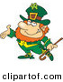 Vector of a Smiling Cartoon Leprechaun Presenting Stance by Toonaday