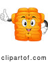 Vector of a Smiling Cartoon Life Jacket Mascot Holding a Thumb up by BNP Design Studio