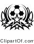Vector of a Soccer Ball with Stars - Black and White Outline by Chromaco