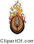 Vector of a Speeding Leather Football with Flames - Design by Chromaco