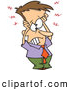 Vector of a Stressed Cartoon Businessman Holding His Overloaded Head by Toonaday
