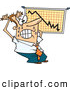 Vector of a Stressed Cartoon Businessman Noticing Recession on His Chart by Toonaday