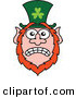 Vector of a Stressed out St. Paddy's Day Cartoon Leprechaun with Worried Look on His Face by Zooco