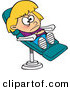 Vector of a Stubborn Cartoon Girl Sitting in a Dentist Chair by Toonaday