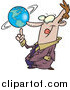 Vector of a Successful White Business Man Spinning the World Globe on His Finger by Toonaday
