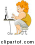 Vector of a Super Sexy Fat Girl Typing on a Computer by BNP Design Studio
