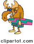 Vector of a Surfer Moose Carrying a Board by Toonaday