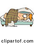 Vector of a Tired Cartoon Boy Miserably Resting in Bed with a Pillow over His Head by Toonaday