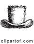 Vector of a Top Hat in Black and White Retro Vintage Style by Picsburg