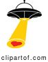 Vector of a UFO Love Heart Abduction by Zooco