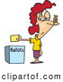 Vector of a Unhappy Cartoon Female Voter Dropping off Her Ballot - This Stinks Voting Concept by Toonaday