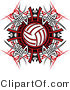 Vector of a Volleyball over Tribal Design by Chromaco