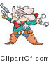 Vector of a Western Cartoon Cowboy Sheriff with a Gun and Handcuffs by Gnurf