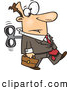 Vector of a Wind up Cartoon Businessman on Walking Forward While on Auto Pilot by Toonaday