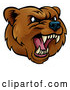 Vector of an Aggressive Rival Cartoon Grizzly Bear Mascot Growling by AtStockIllustration
