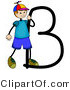 Vector of an Alphabet Letter B with a Stick Figure Boy by BNP Design Studio